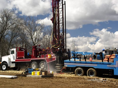 Pecos Well Service well casing rig at work in West Texas